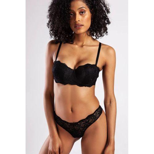 Gcolors Brazillian Külot, Kadın Dantelli Siyah Brezilyan Külot