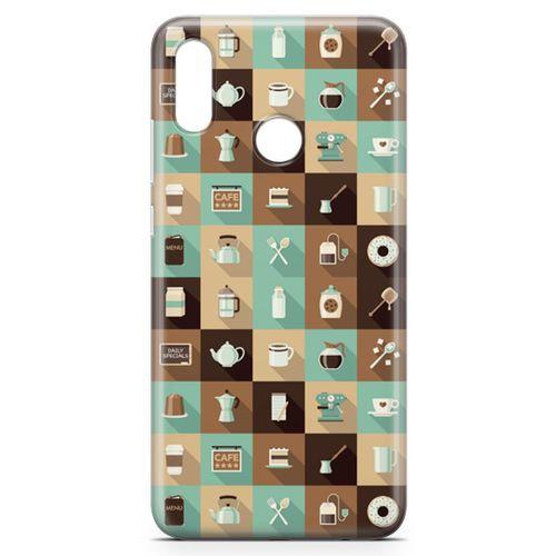 Huawei Y7 Prime 2019 Kılıf Çay Kahve Makinesi Arka Kapak Koruma Desenli Full Koruyucu