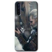 Oppo A91 Kılıf HD Baskılı Desen + Hayalet Cam Yandan Görünmez