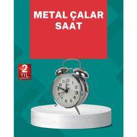 Dekoratif Gümüş Işıklı Alarmlı Masa Saati Sessiz Mekanizma