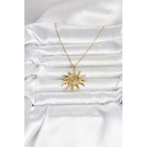 316L Çelik Gold Renk Bohem Güneş Model Kadın Kolye