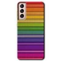 Galaxy S21 Kılıf HD Desen Baskılı Arka Kapak - Colorful Lines + Kırılmaz Cam