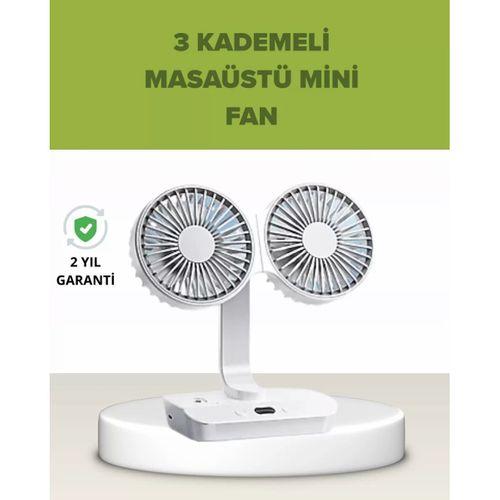 Çift Kafalı Masaüstü Ve Duvar Tipi Sessiz Usb Şarjlı Fan