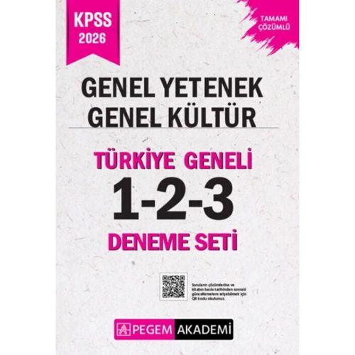 2026 KPSS Genel Yetenek Genel Kültür Tamamı Çözümlü Türkiye Geneli 1-2-3 Deneme Seti Pegem Yayınları
