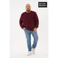 Erkek Büyük Beden Bisiklet Yaka ince Sweatshirt SPR24BSW56