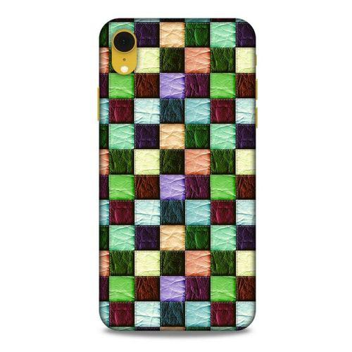 Apple iPhone XR Kılıf Patchwork (6) Silikon Kılıf Su Yeşili