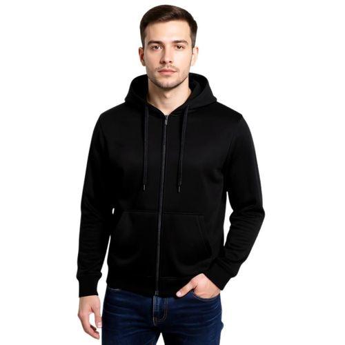 Erkek Kapüşonlu Fermuarlı Siyah Sweatshirt BGL-ST04790