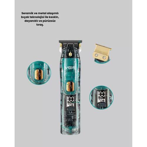 Vgr V-695 Profesyonel Saç Ve Sakal Kesme Makinesi Şarjlı Ve Kablolu Kullanım