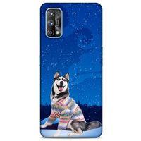 Oppo Realme 7 Pro Kılıf Köpek Kıyafetleri (45) Liquid Air Kılıf Husky Renkli Süveter