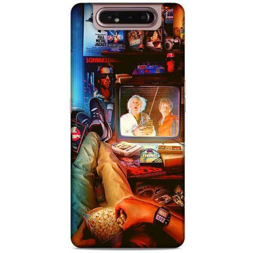 Retro (35) Desen Fit Design Kılıf Renkli Samsung Galaxy A80 Kılıf