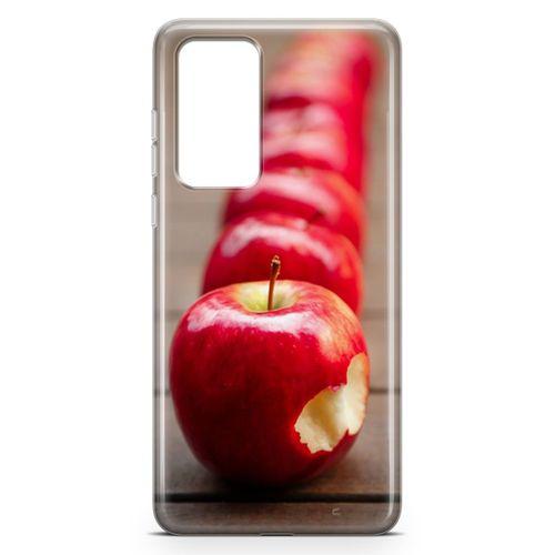Huawei P40 Kılıf Isırılmış Elma Arka Kapak Koruma Desenli Full Koruyucu