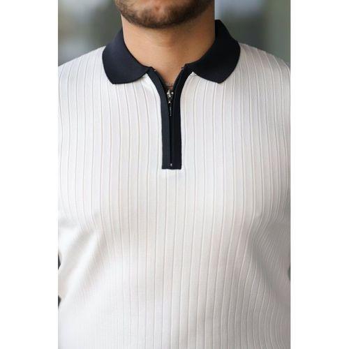 Erkek Kol Ve Yaka Detaylı Uzun Kollu Triko