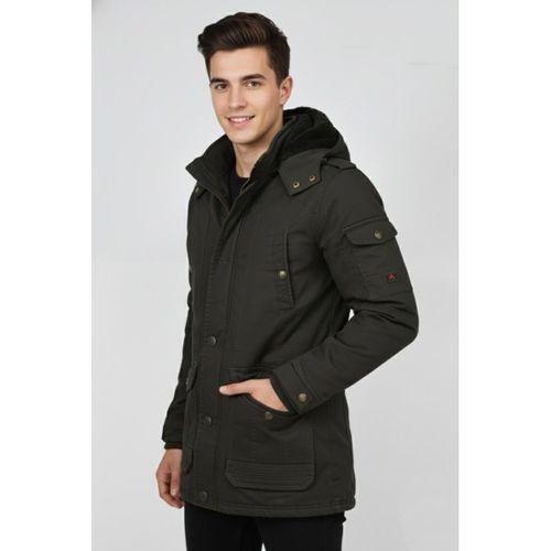 Erkek Spor Kanvas Kapüşonlu Parka M2585 BGL-ST04915