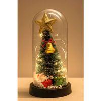 Yılbaşı Temalı Işıklı  Dekoratif Cam Fanus Alk5078