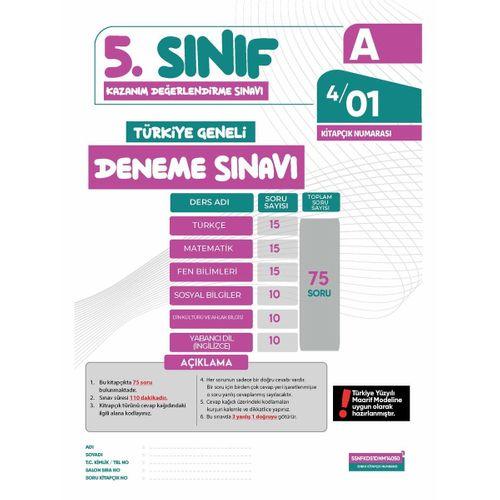 2026 5 Sınıf Yeni Sistem KDS SARMAL Deneme Paketi 4lü Türkiye Geneli D Çözümlü Hızlı Tosbik Yayın