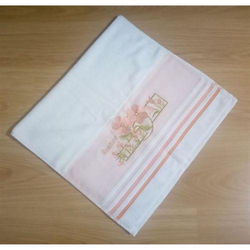 El Ve Yüz Havlusu,Nakışlı Beyaz Çiçekli 50X88Cm