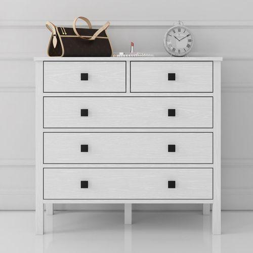 Venezia 5 Çekmeceli Şifonyer Ahşap Ayaklı - Minifiks - Wood Beyaz