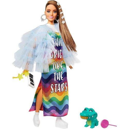 Barbie Extra Renkli Elbiseli Bebek ve Hayvan Arkadaşı Timsah No:9 - GRN27-GYJ78