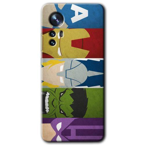 Xiaomi Mi 12 Pro Kılıf HD Desen Baskılı Arka Kapak + Temperli Cam - Avengers-1
