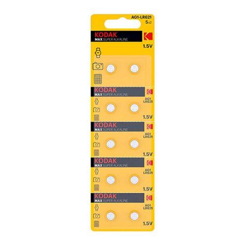 Kodak Max Alkaline Ag1Lr621 Düğme Pil 10'Lu