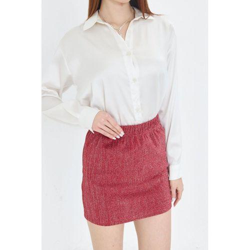 Lesa Wear Yüksel Bel Simli Mini Kalem Etek