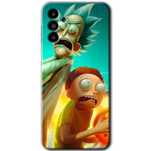 MRCİLETİSİM Samsung Galaxy A13 5G Kılıf HD Desen Baskılı Arka Kapak + Temperli Cam - Rick Morty