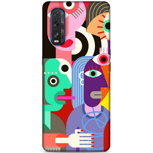 Lopard Oppo Find X2 Uyumlu Kılıf Soyut Sanat (14) Desenli Lansman Kılıf
