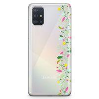 Samsung Galaxy A51 Kılıf Asma Çiçek Arka Kapak Koruma Desenli Full Koruyucu