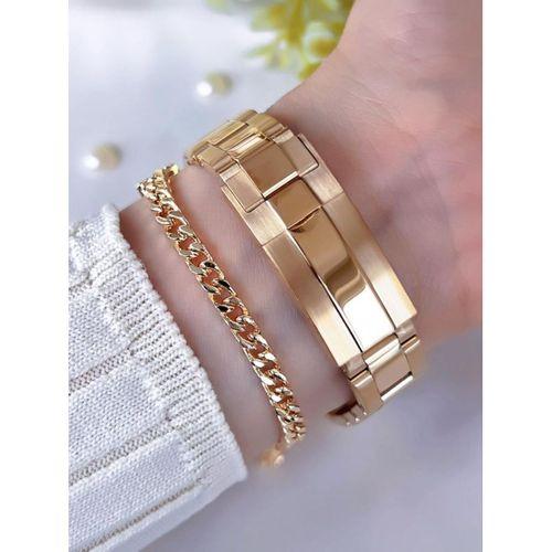 BRV.21.1853 Revello Altın Kaplama Kararma Renk Atma Yapmaz 3Atm Su Geçirmez+Bileklik Lady Wristwatch