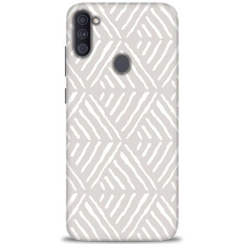 Samsung Galaxy M11 Kılıf HD Baskılı Kılıf - Gri Mozaik + Tam Ekran Koruyucu
