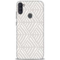 Samsung Galaxy M11 Kılıf HD Baskılı Kılıf - Gri Mozaik + Tam Ekran Koruyucu