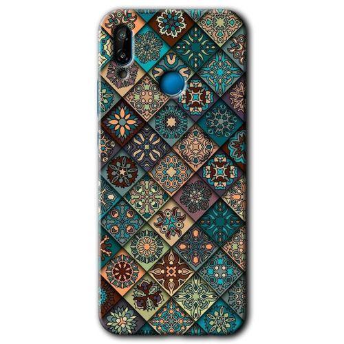 Huawei P20 Lite HD Baskılı Kılıf + 9D Tam Ekran Koruyucu - Mandala Desen