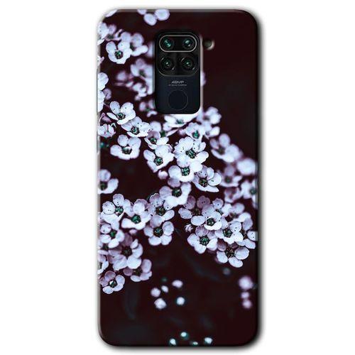 Potkal Hediye Fabrikası Xiaomi Redmi Note 9 Kılıf HD Desen Baskılı Arka Kapak - Beyaz Çiçek