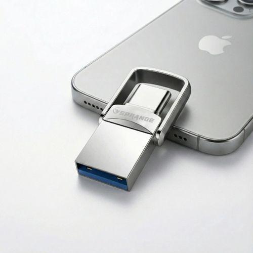 2'si 1 Arada Usb 3.2 Type-c Ve Usb 64gb Metal Flash Disk