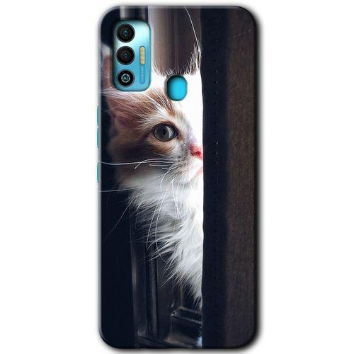 Potkal Hediye Fabrikası Tecno Spark 7T Kılıf HD Desen Baskılı Arka Kapak - Kedi Bakışı