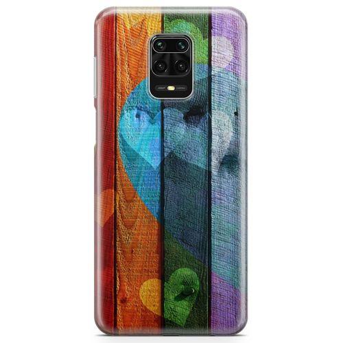 Xiaomi Redmi Note 9s Kılıf Tahta Kalpler Arka Kapak Koruma Desenli Full Koruyucu