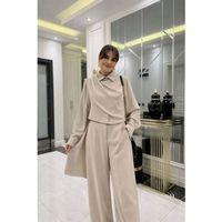 Kadın Uzun Kollu şal Detaylı Bluz Ve Pantolon Ikili Takım (kemer Dahil Değil)