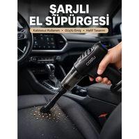 Şarjlı Araç İçi El Süpürgesi Ve Hava Pompası