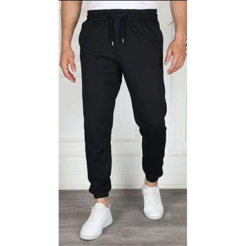 Erkek Jogger Eşofman Altı Rahat Kalıp, Cepli, Lastikli Paça, Günlük Spor Pantolon - Siyah