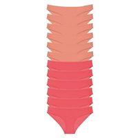 12 Adet Eko Set Likralı Kadın Slip Külot Pudra Fuşya