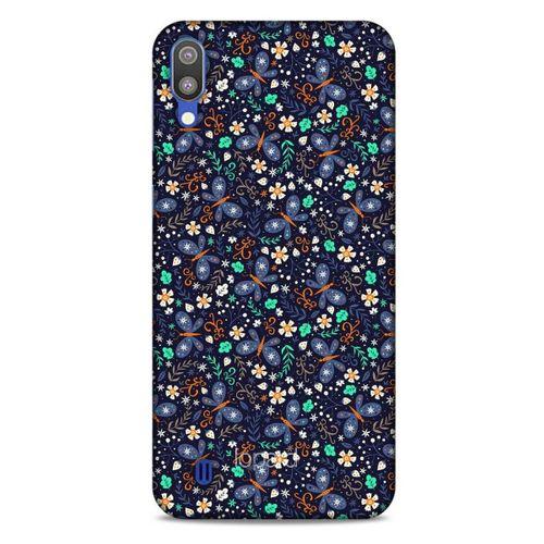 Samsung Galaxy M10 Kılıf Kelebek Etkisi (8) Baskılı Kılıf Turkuaz Beyaz