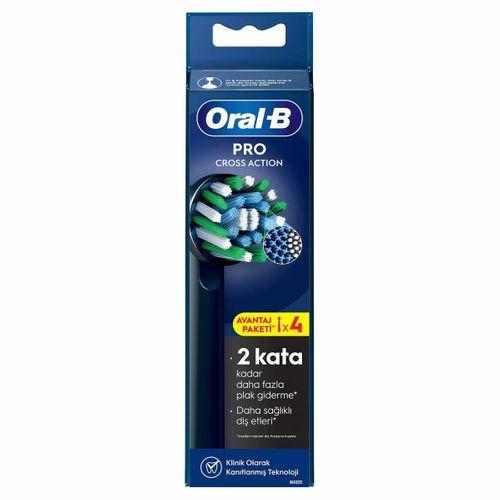 Oral-B Şarjlı Fırça Yedek Başlığı Cross Action 4Ct-Siyah 4'lü