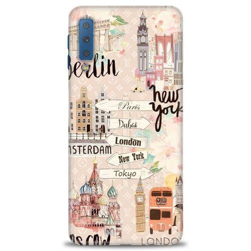 Samsung Galaxy A7 2018 Kılıf HD Baskılı Kılıf - Berlin Set + Tam Ekran Koruyucu