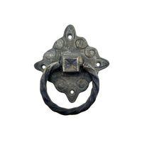 Antika Tarz Dekoratif Pirinç Mobilya Kulbu, Kapı Kilit Halkası - 94x97 Mm, Büyük, Oksit