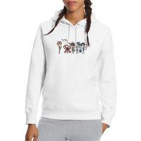 Anime Death Note Baskılı Beyaz Kadın Kapşonlu Sweatshirt