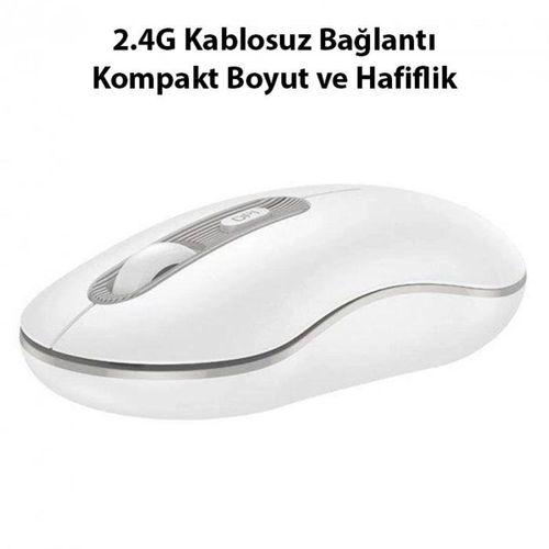 HOCO GM21 Platinium 1600dPi 2.4G Bluetooth Kablosuz Optik Mouse Beyaz