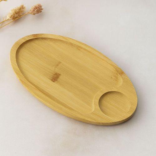 Bambu Oval 2 Bölmeli Mini Servis Tepsisi 25x14x1.4 cm
