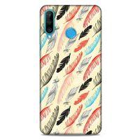 Huawei P30 Lite Kılıf Desenli Özel Seri Tüyler (48) Bumper Kılıf