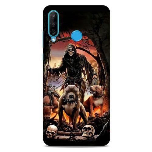 Huawei P30 Lite Uyumlu Kılıf Motorsiklet (28) Arka Kapak İskelet