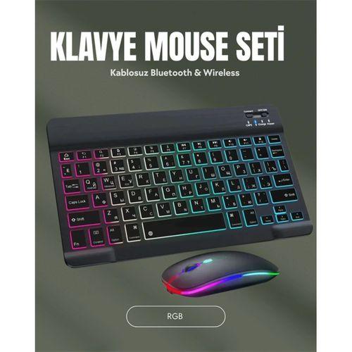 Rgb Aydınlatmalı Şarjlı Kablosuz Klavye Ve Mouse Seti – Modern Ve Kompakt Tasarım